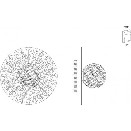 Kinkiet okrągły Sun | Złoto-biały, szkło | Step Into Design