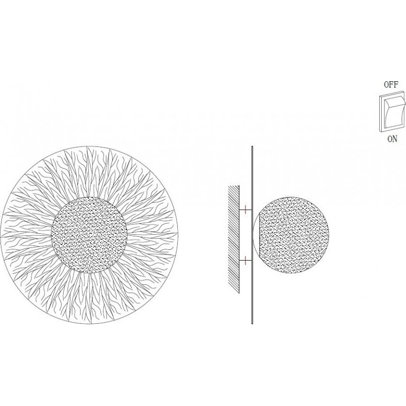 Kinkiet okrągły Sun | Złoto i szkło | Step Into Design