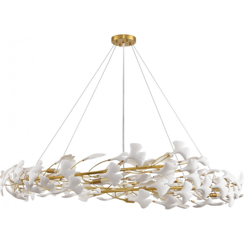 Lampa wisząca Botanika | Biało-złota, Art Deco | Step
