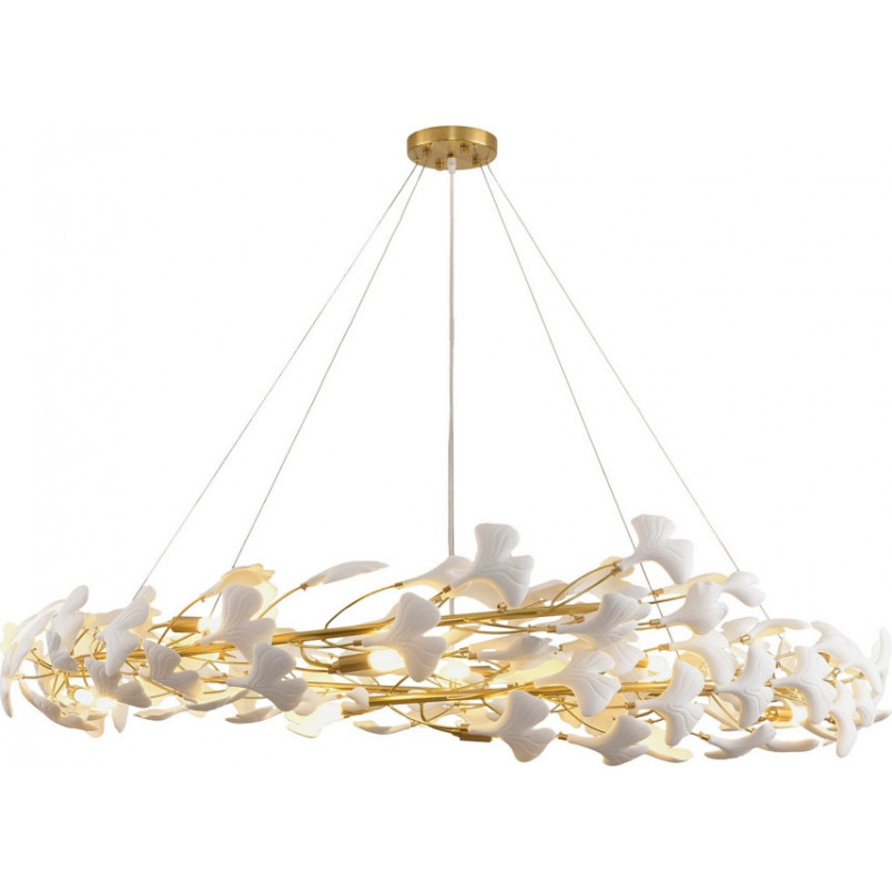 Lampa wisząca Botanika | Biało-złota, Art Deco | Step