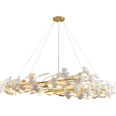Lampa wisząca Botanika | Biało-złota, Art Deco | Step
