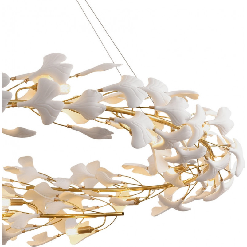 Lampa wisząca Botanika | Biało-złota, Art Deco | Step