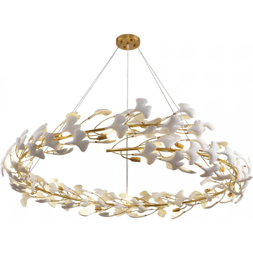Lampa wisząca Botanika | Biało-złota, Art Deco | Step