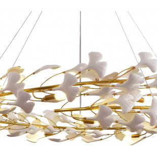 Lampa wisząca Botanika | Biało-złota, Art Deco | Step