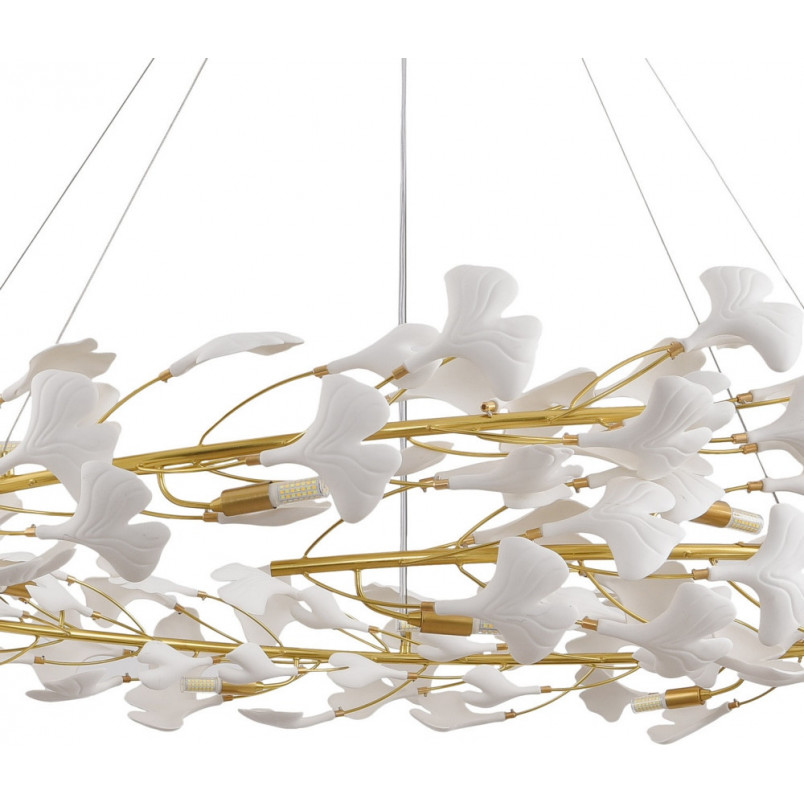 Lampa wisząca Botanika | Biało-złota, Art Deco | Step