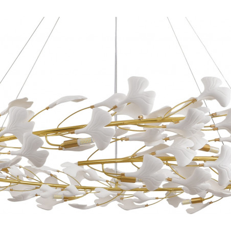 Lampa wisząca Botanika | Biało-złota, Art Deco | Step
