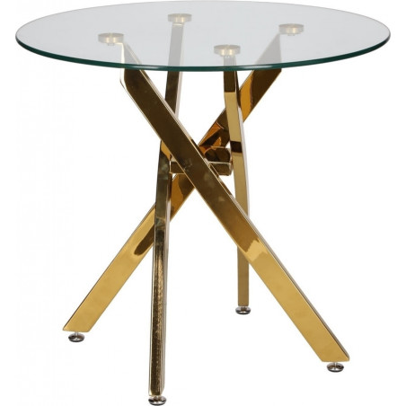 Stolik szklany Amber 60cm złota podstawa | Intesi