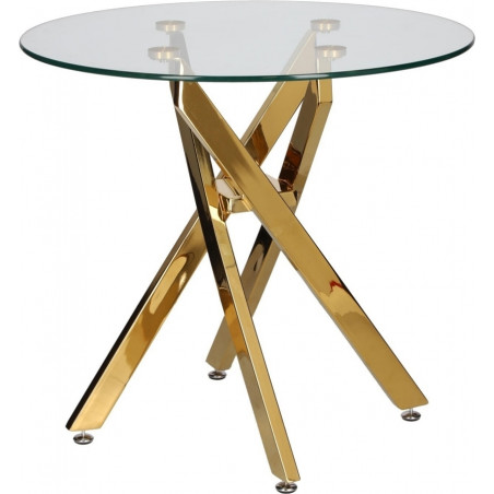 Stolik szklany Amber 60cm złota podstawa | Intesi