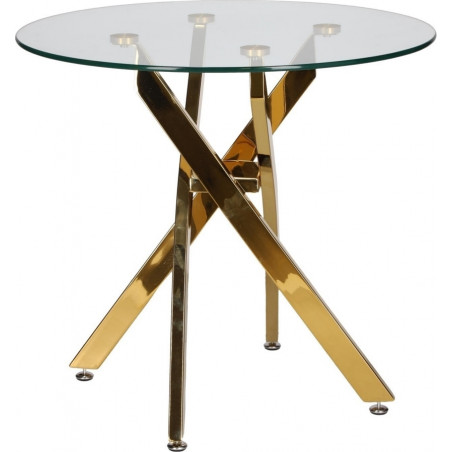 Stolik szklany Amber 60cm złota podstawa | Intesi