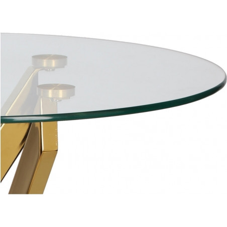 Stolik szklany Amber 60cm złota podstawa | Intesi