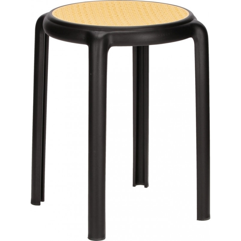 Stołek boho Zula 45cm czarny Intesi - Stylowy i praktyczny
