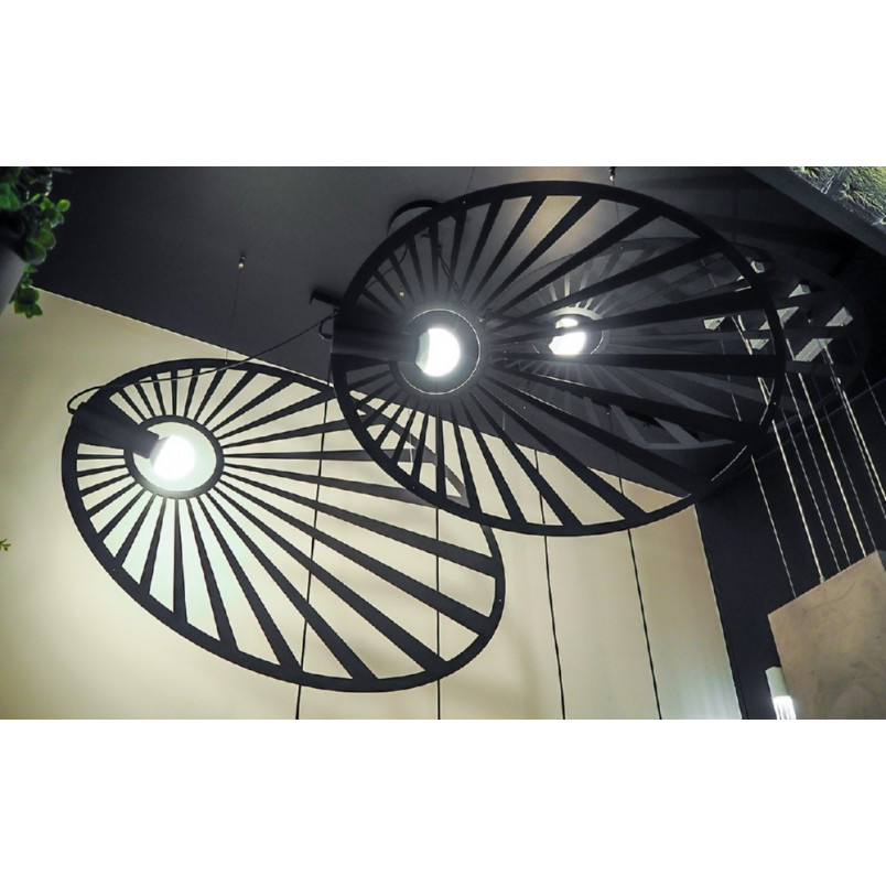 Lampa wisząca Lehdet czarna loft | Thoro - 110cm