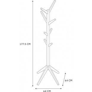 Wieszak stojący Tree Intesi - Czarny, 177,5cm | Sklep z meblami