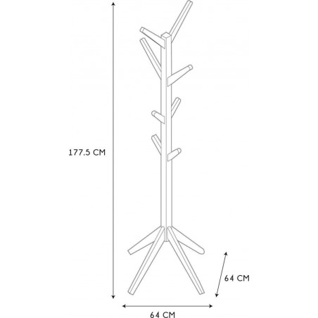 Wieszak stojący Tree Intesi - Czarny, 177,5cm | Sklep z meblami