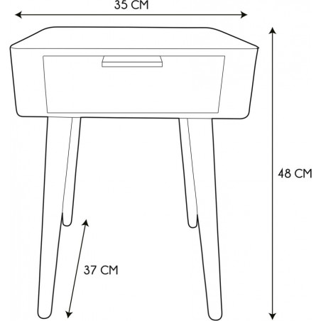 Szafka nocna Padano 35cm zielona Intesi | Skandynawski design