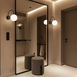 Kinkiet Misty TK Lighting - Szklana Kula | Biały/Czarny