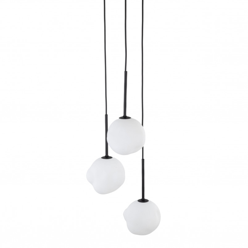 Lampa wisząca Misty III - 3 szkła, biały/czarny | TK Lighting