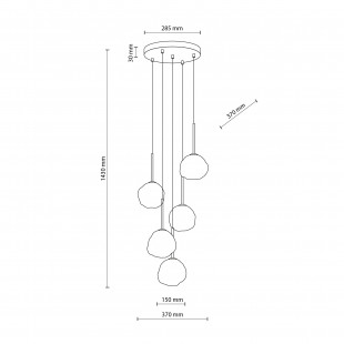 Lampa wisząca Misty 5 punktów - TK Lighting | Nowoczesny design