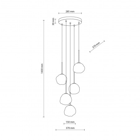 Lampa wisząca Misty 5 punktów - TK Lighting | Nowoczesny design