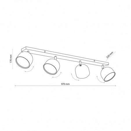 Reflektor sufitowy 4 punktowy Altea biały TK Lighting | Sklep z lampami