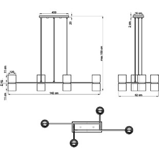 Lampa Wisząca Loft Kukkia Czarna | Thoro - 142cm