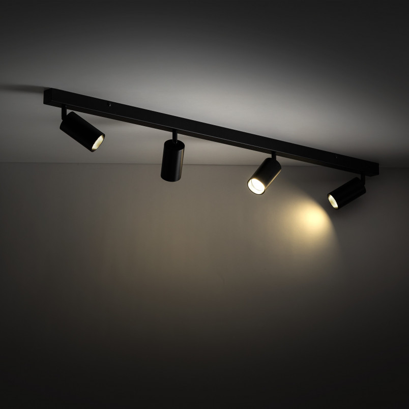 Reflektor sufitowy 4 punktowy Amis czarny | TK Lighting