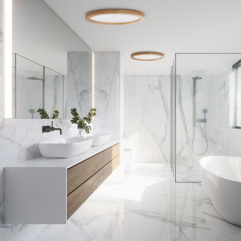 Plafon do łazienki Aqua Wood LED TK Lighting | 36W, Skandynawski
