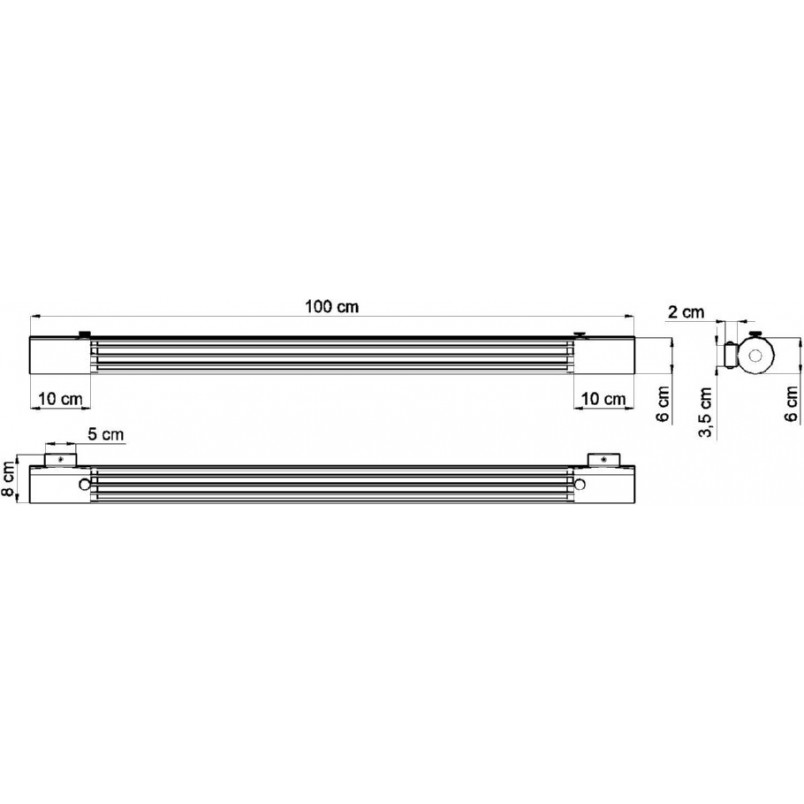 Kinkiet Loftowy Valo - Czarny, 102cm | Thoro