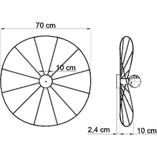 Kinkiet Eskola czarny Thoro | Designerski kinkiet 70cm