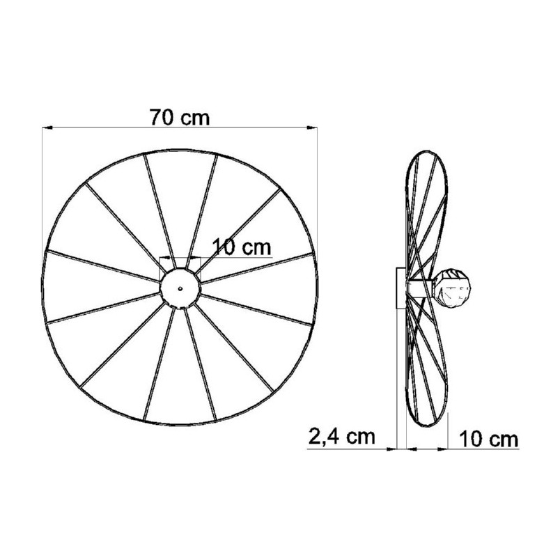 Kinkiet Eskola czarny Thoro | Designerski kinkiet 70cm