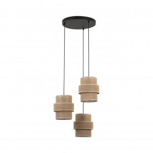 Lampa wisząca Calisto TK Lighting - Juta/Czarna | Boho