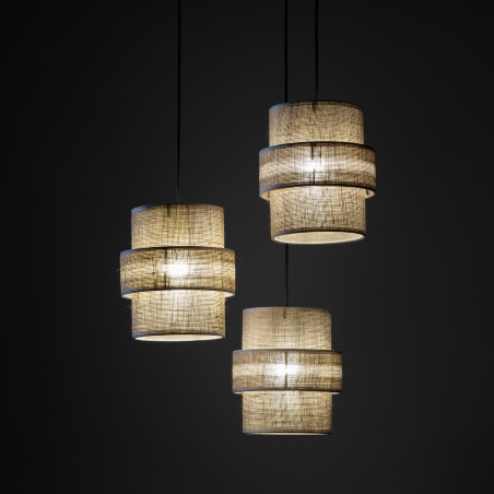 Lampa wisząca Calisto TK Lighting - Juta/Czarna | Boho