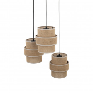 Lampa wisząca Calisto TK Lighting - Juta/Czarna | Boho