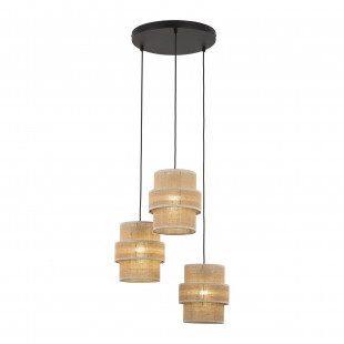 Lampa wisząca Calisto TK Lighting - Juta/Czarna | Boho