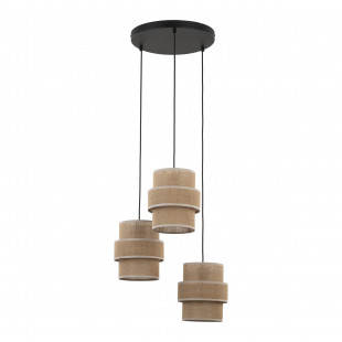 Lampa wisząca Calisto TK Lighting - Juta/Czarna | Boho