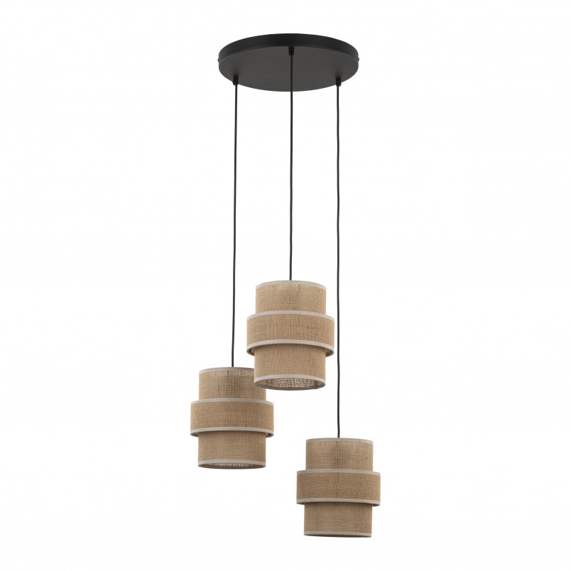 Lampa wisząca Calisto TK Lighting - Juta/Czarna | Boho