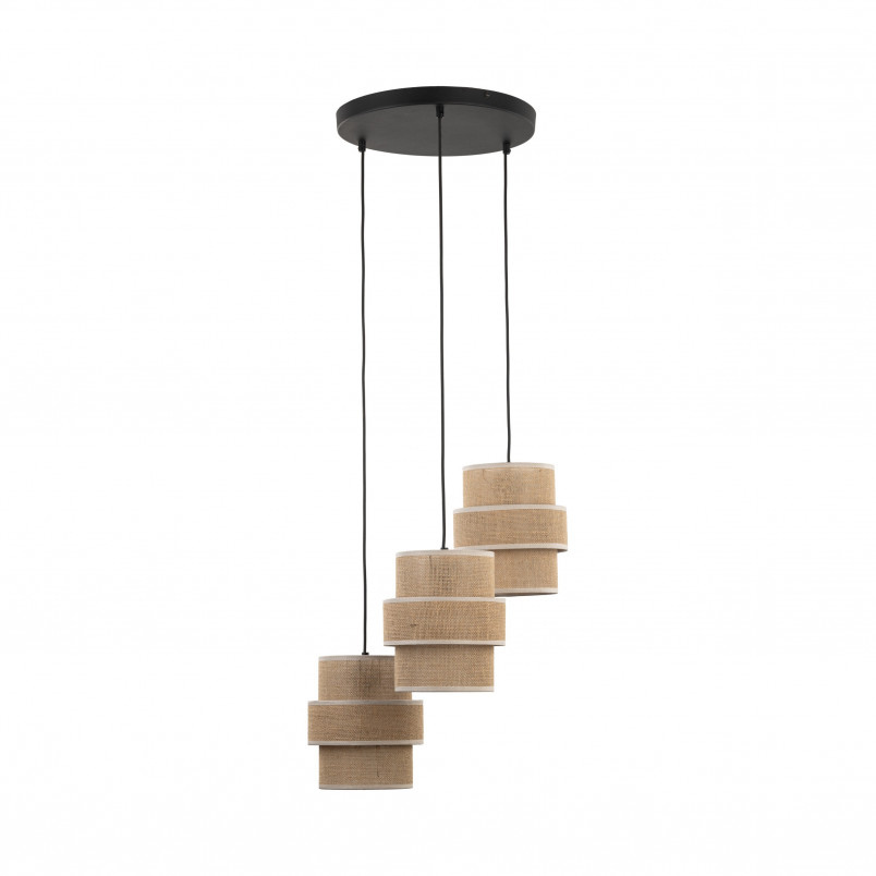 Lampa wisząca Calisto TK Lighting - Juta/Czarna | Boho