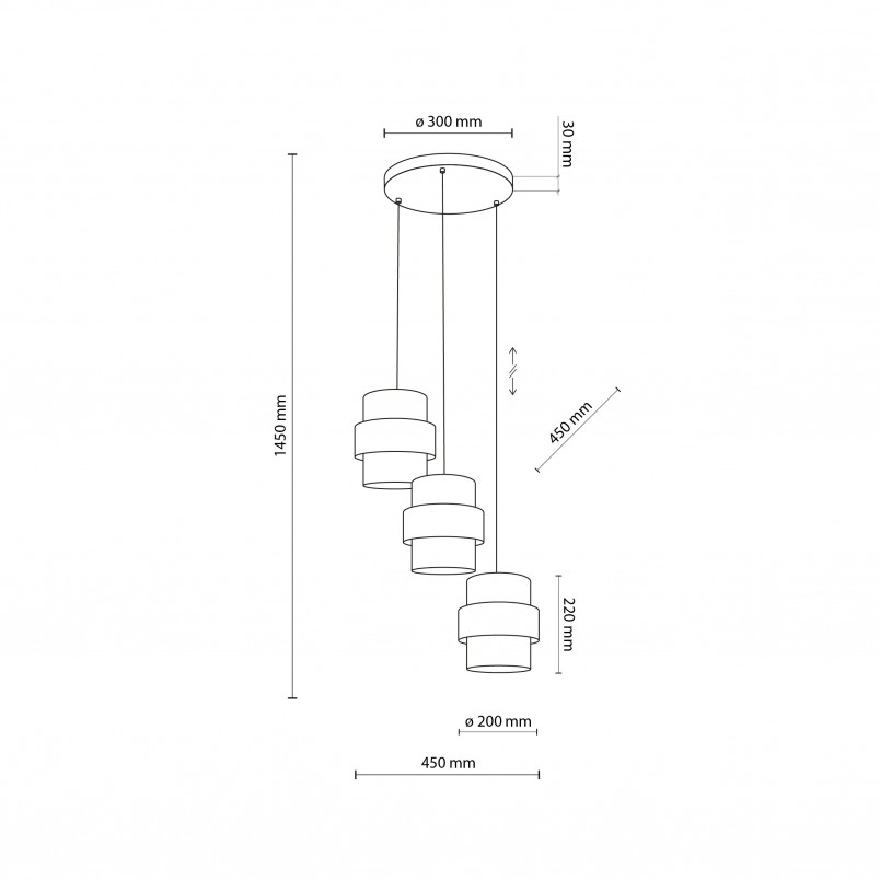 Lampa wisząca Calisto White III | TK Lighting - 3 punkty
