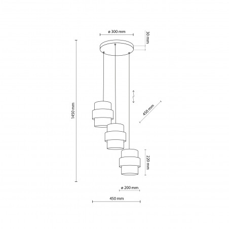 Lampa wisząca Calisto White III | TK Lighting - 3 punkty