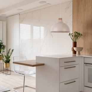 Lampa wisząca beżowa z drewna Cap TK Lighting | Skandynawski design