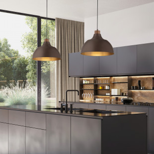 Lampa wisząca drewno Cap | Brązowa TK Lighting - Skandynawski Design