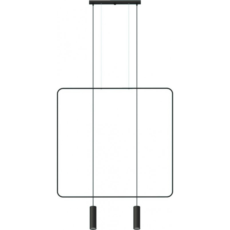 Lampa wisząca Rana 2 punktowa czarna | Thoro - Nowoczesny design