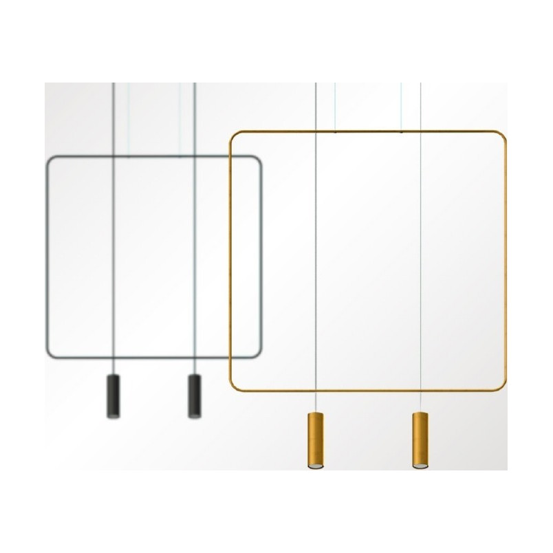 Lampa wisząca Rana 2 punktowa czarna | Thoro - Nowoczesny design