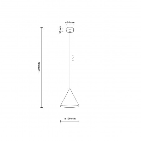 Lampa Wisząca Cono Black - TK Lighting | Loftowa, Czarna