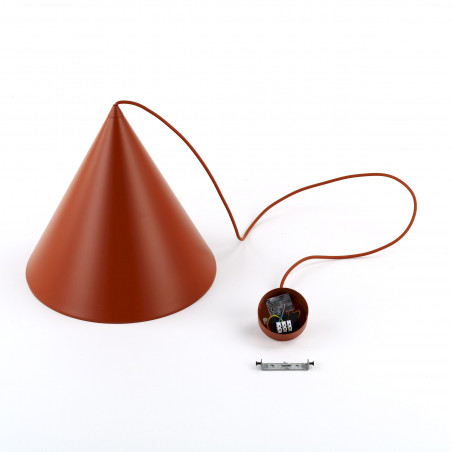 Lampa Wisząca Cono Brick TK Lighting | Pomarańczowa, E27