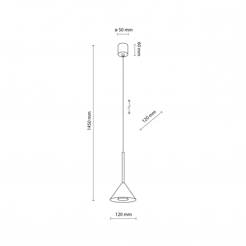 Lampa wisząca Cono Black TK Lighting | Loftowa, metalowa