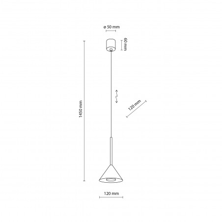 Lampa wisząca Cono Black TK Lighting | Loftowa, metalowa