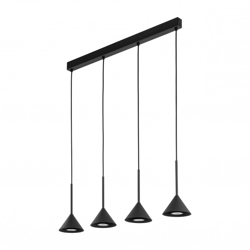 Lampa Wisząca Cono Black TK Lighting | Loftowa, 4 punkty