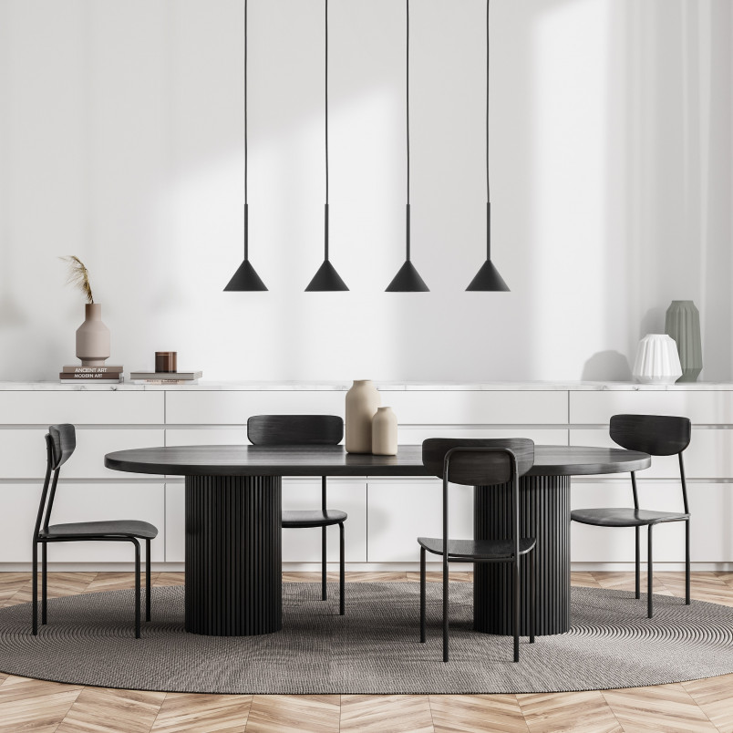 Lampa Wisząca Cono Black TK Lighting | Loftowa, 4 punkty