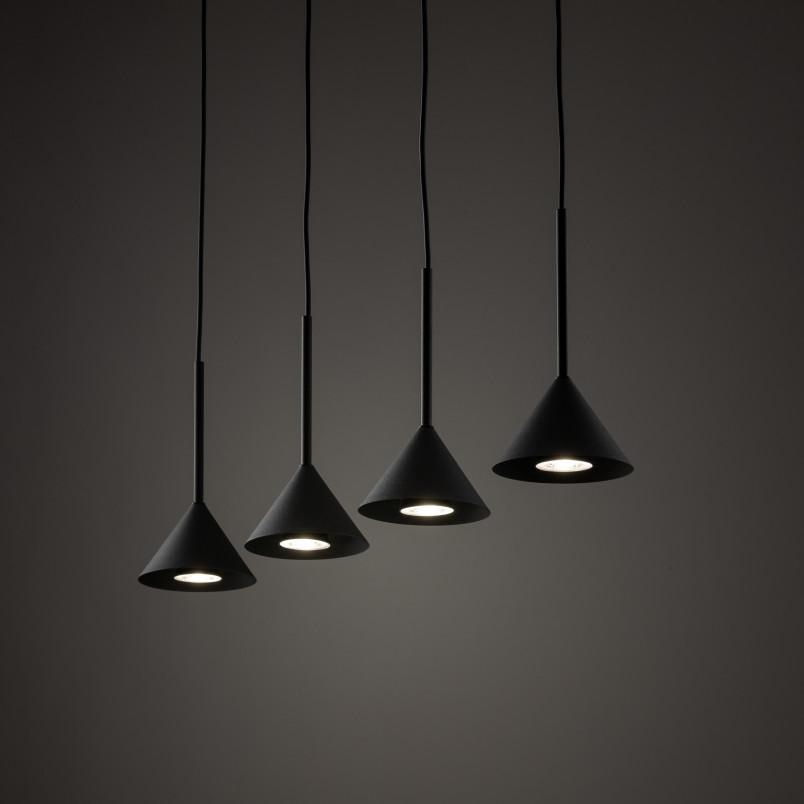 Lampa Wisząca Cono Black TK Lighting | Loftowa, 4 punkty